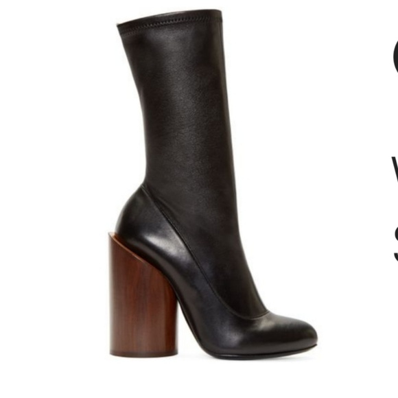 Givenchy Shoes - GIVENCHY prive WOODEN HEEL LAMB SKIN LEATHER BOOTs